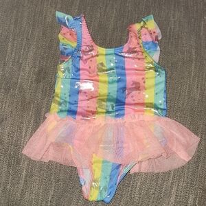 Colorful Striped Tutu Swimsuit